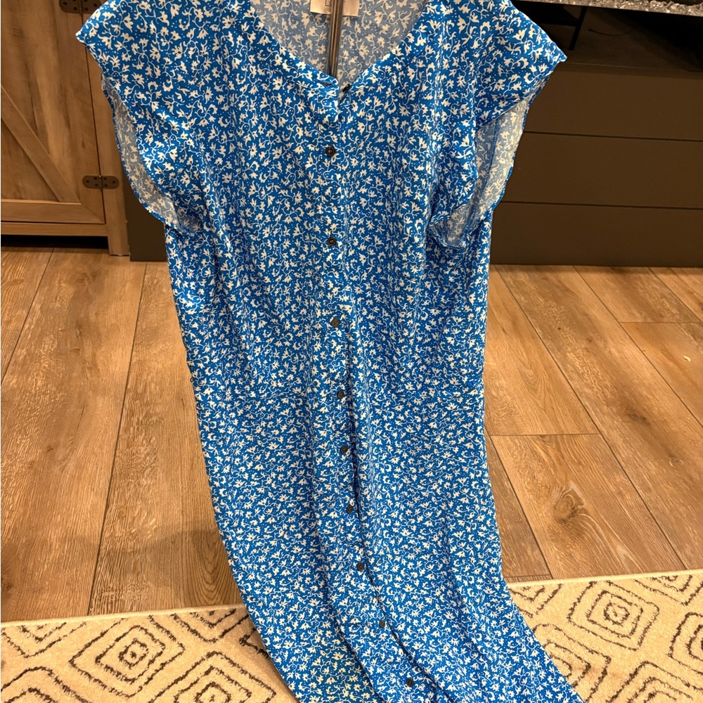 LOFT Blue Floral Dress